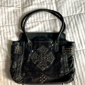 Miss Me Black Purse Sequined and Studded